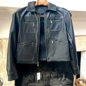 NWT Banana Republic Vegan Leather Jacket. Size MP